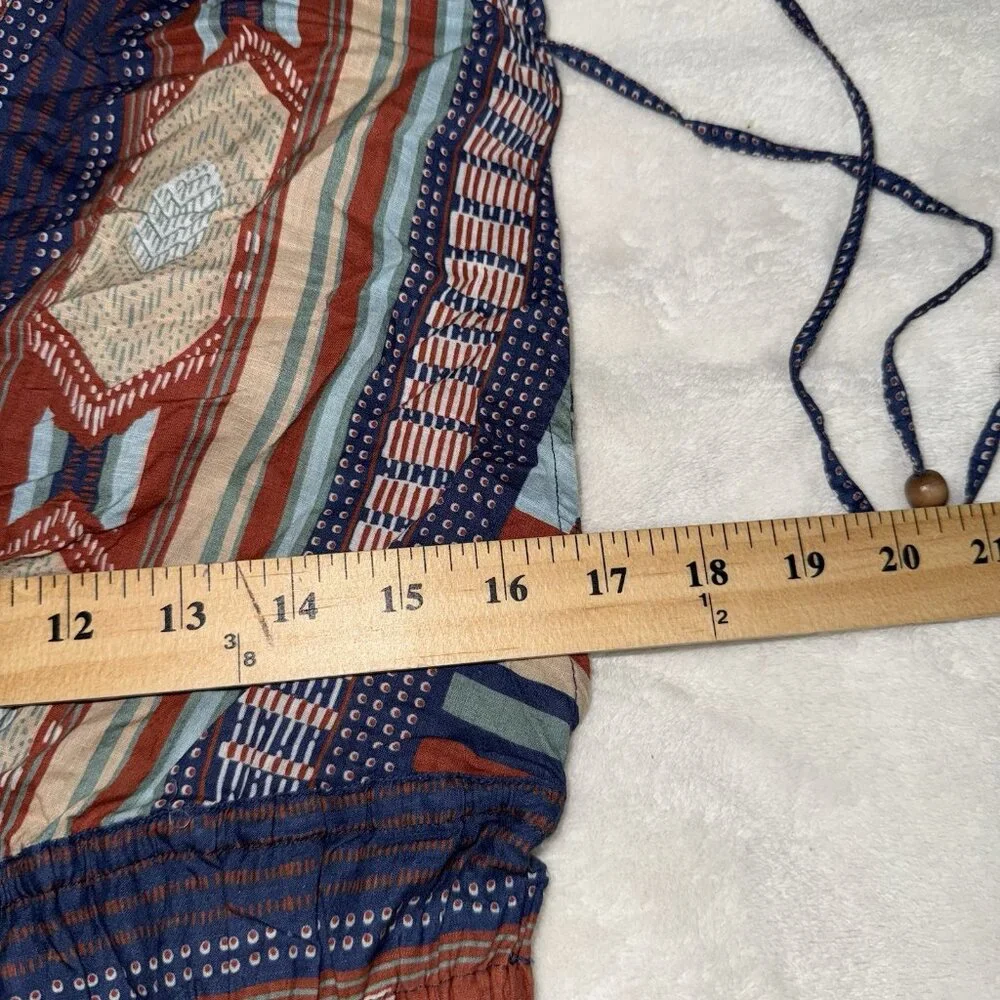 Veronica Beard Navy, Rust & Light Blue Patterned Midi Dress - Picture 3 of 7